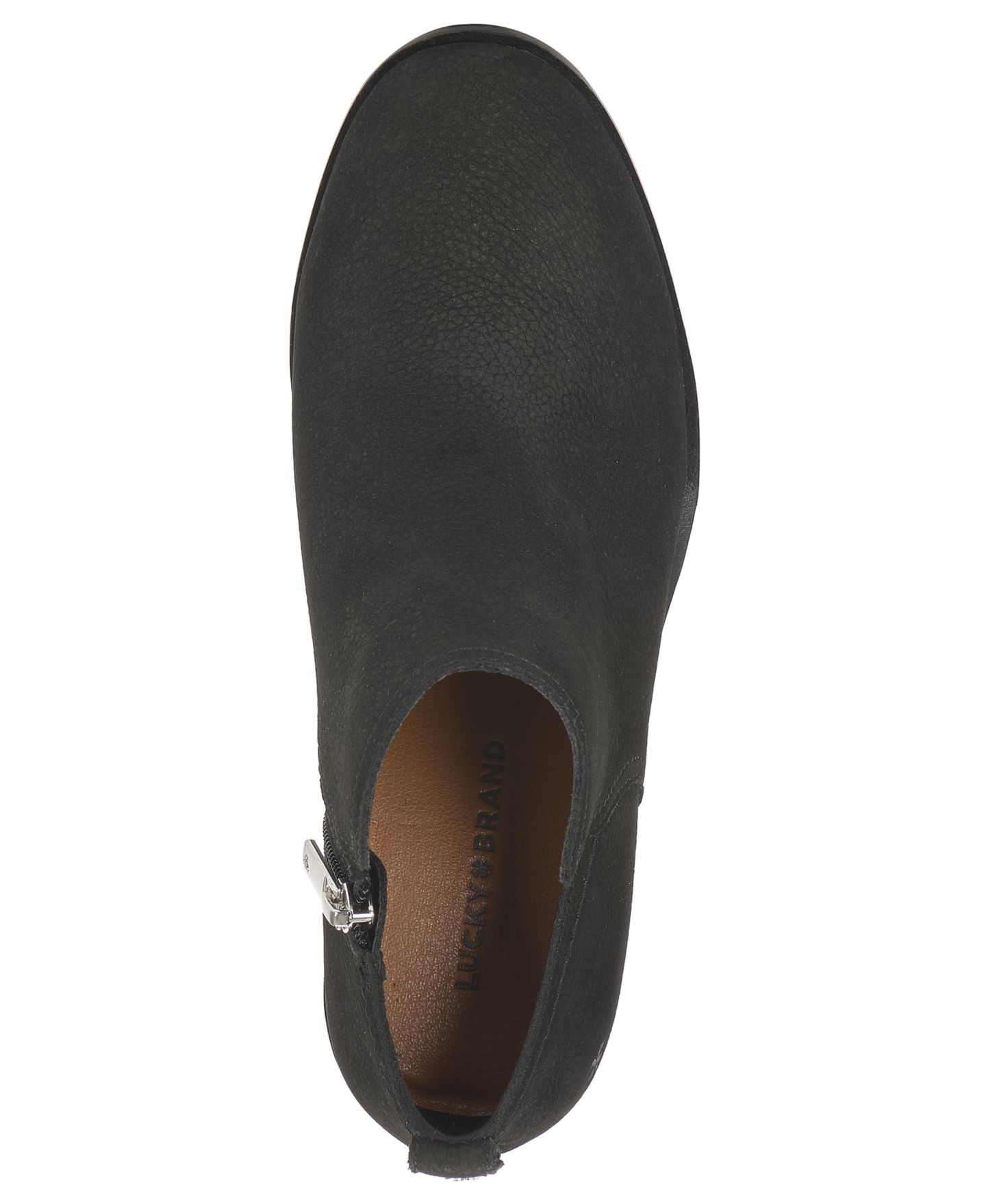Женские ботинки Lucky Brand Zinlay Wedge Heel Booties, цвет: Чёрный кожаный — фото 4