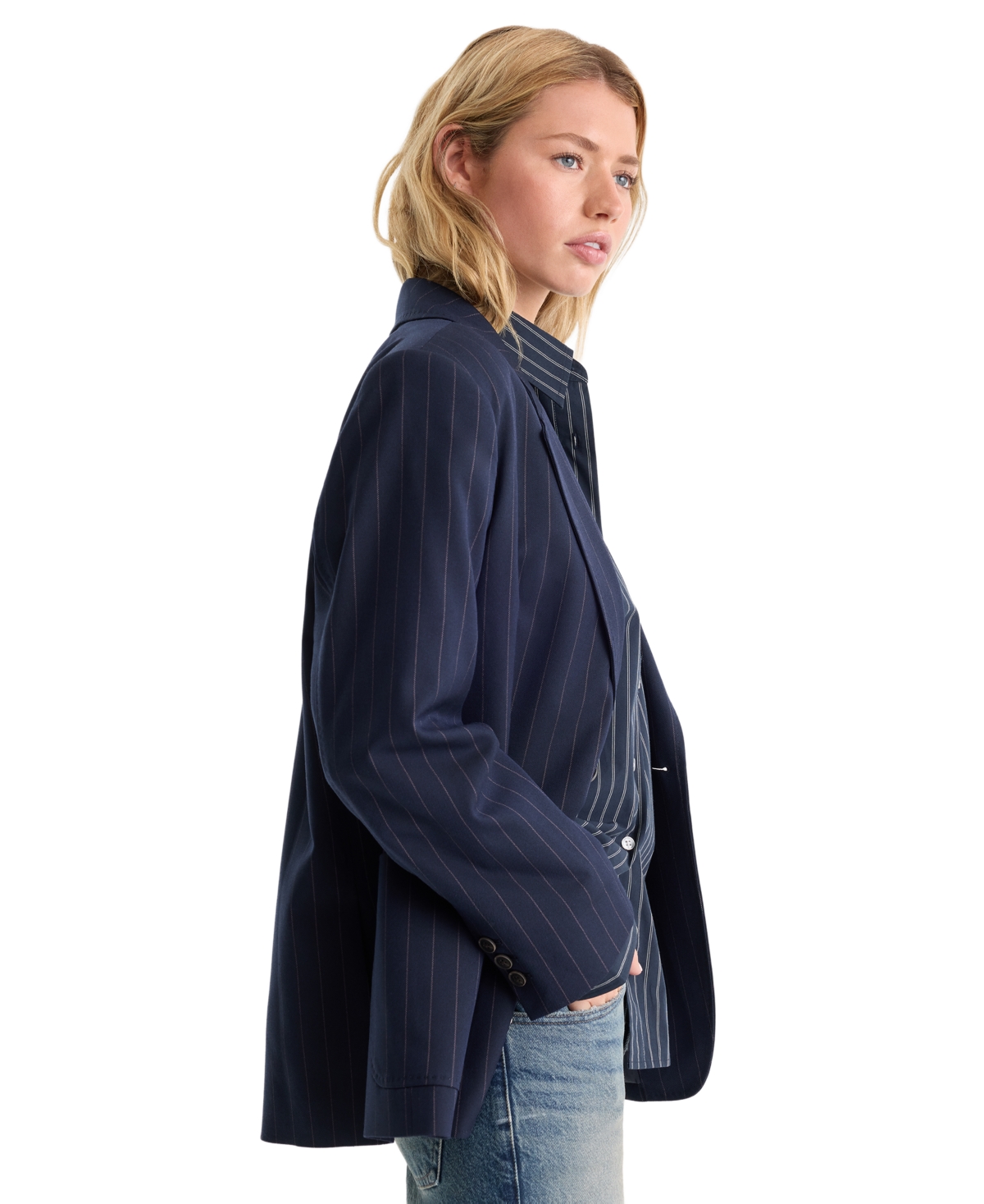 Good American Women's Notch-Lapel Button-Front Jacket