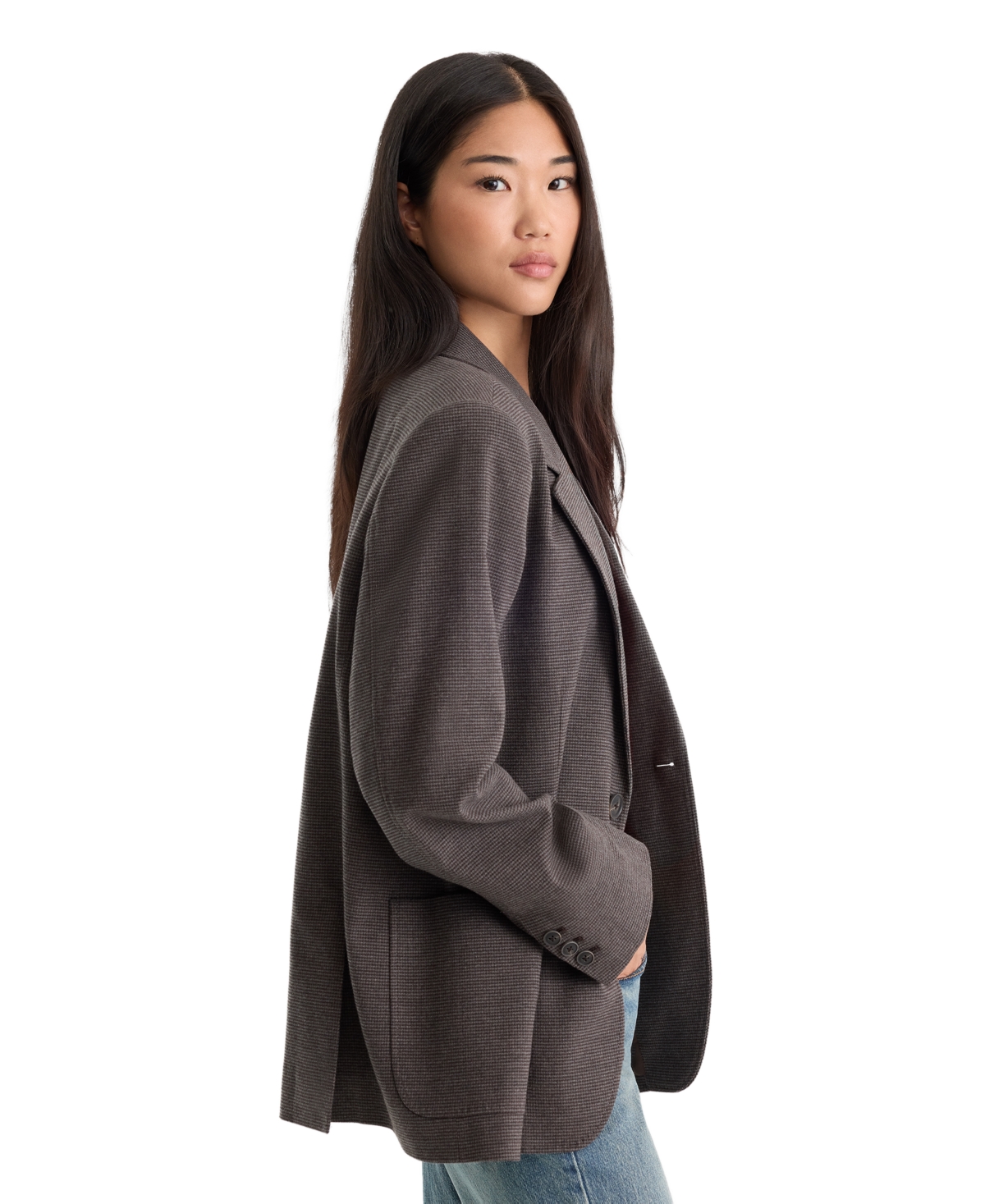 Good American Women's Notch-Lapel Long-Sleeve Blazer