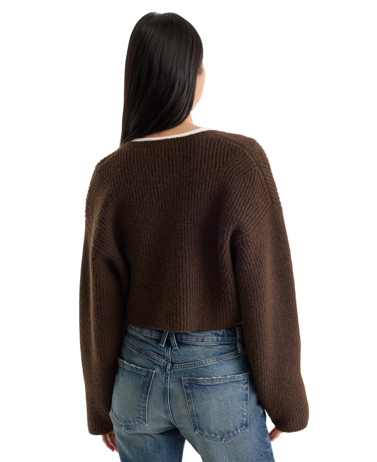 Good American Women's Crewneck Long-Sleeve Sweater