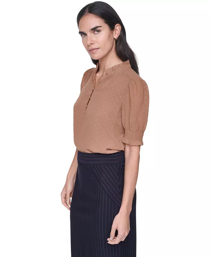 Women's Clip Dot Mock Neck Popover Top - thumbnail 3