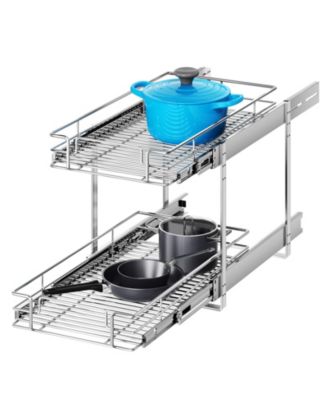 2 Tier Individual Pull Out Cabinet Organizer Slide Out Kitchen Cabinet Storage Sliding Shelves
