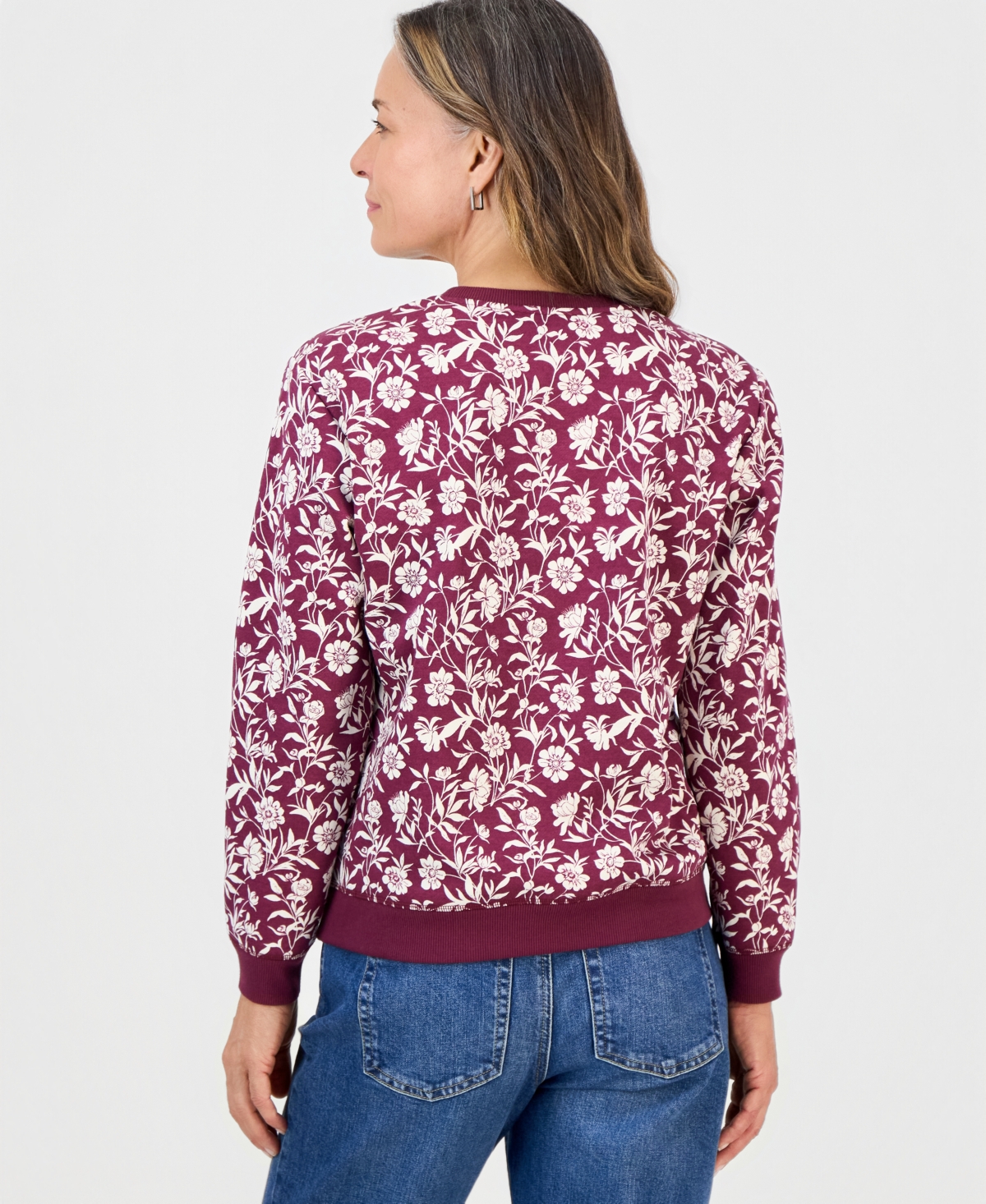 Style & Co Petite Turkish Tile Floral Relaxed-Fit Sweatshirt, Macy's Exclusive
