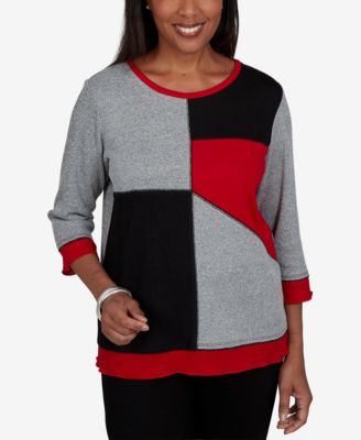 Women's Classic Heathered Colorblock Knit Top