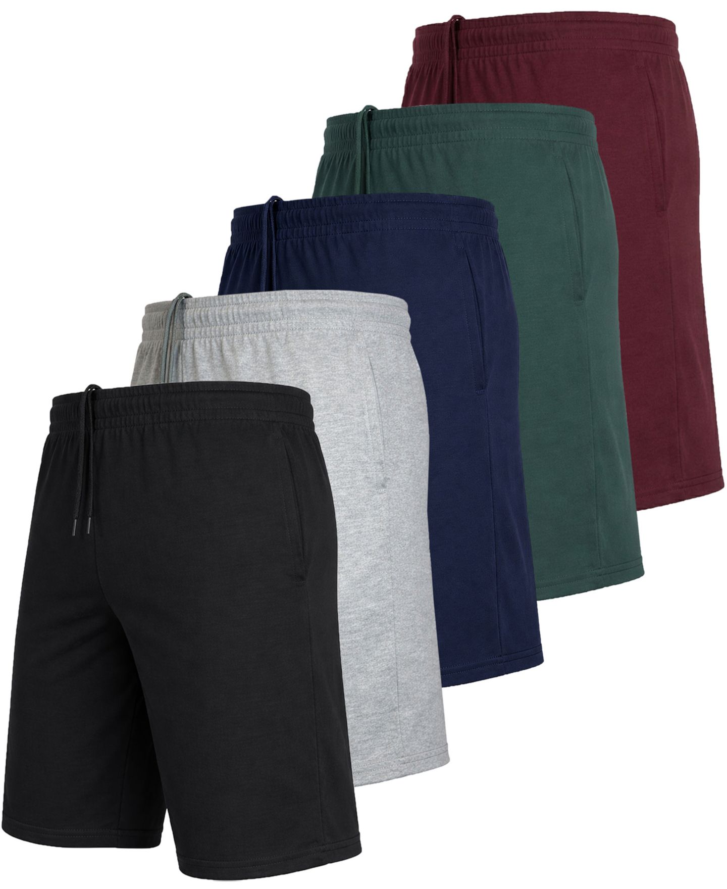 Мужские шорты Blue Ice Cotton Lounge Shorts, 5-Pack, цвет: Чёрный / Меланжевый серый — фото 1