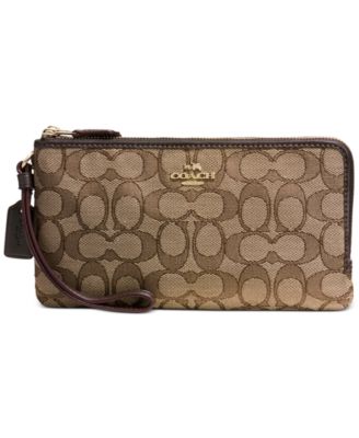 COACH - Double Zip Wallet in Signature Jacquard