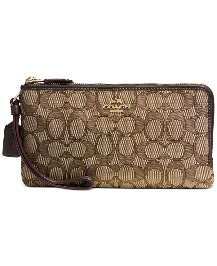 COACH Double Zip Wallet in Signature Jacquard & Reviews - Handbags 