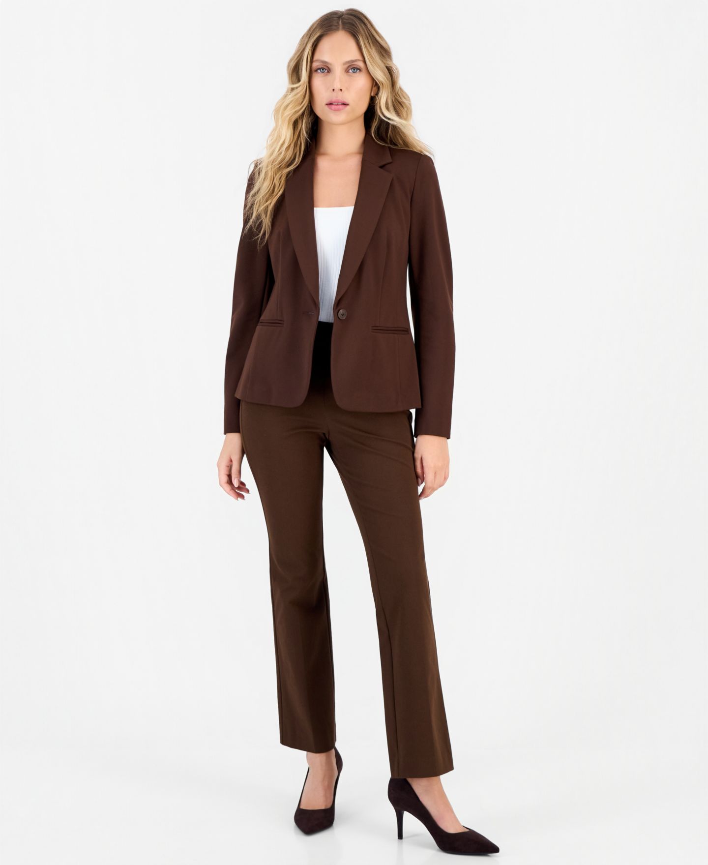Женские брюки I.N.C. International Concepts Petite High-Rise Bootcut Pull-On, цвет: Кофейный — фото 5