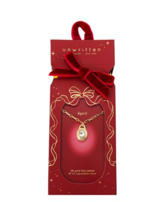 Crystal 14k Gold-Plated Birthstone Pendant Necklace