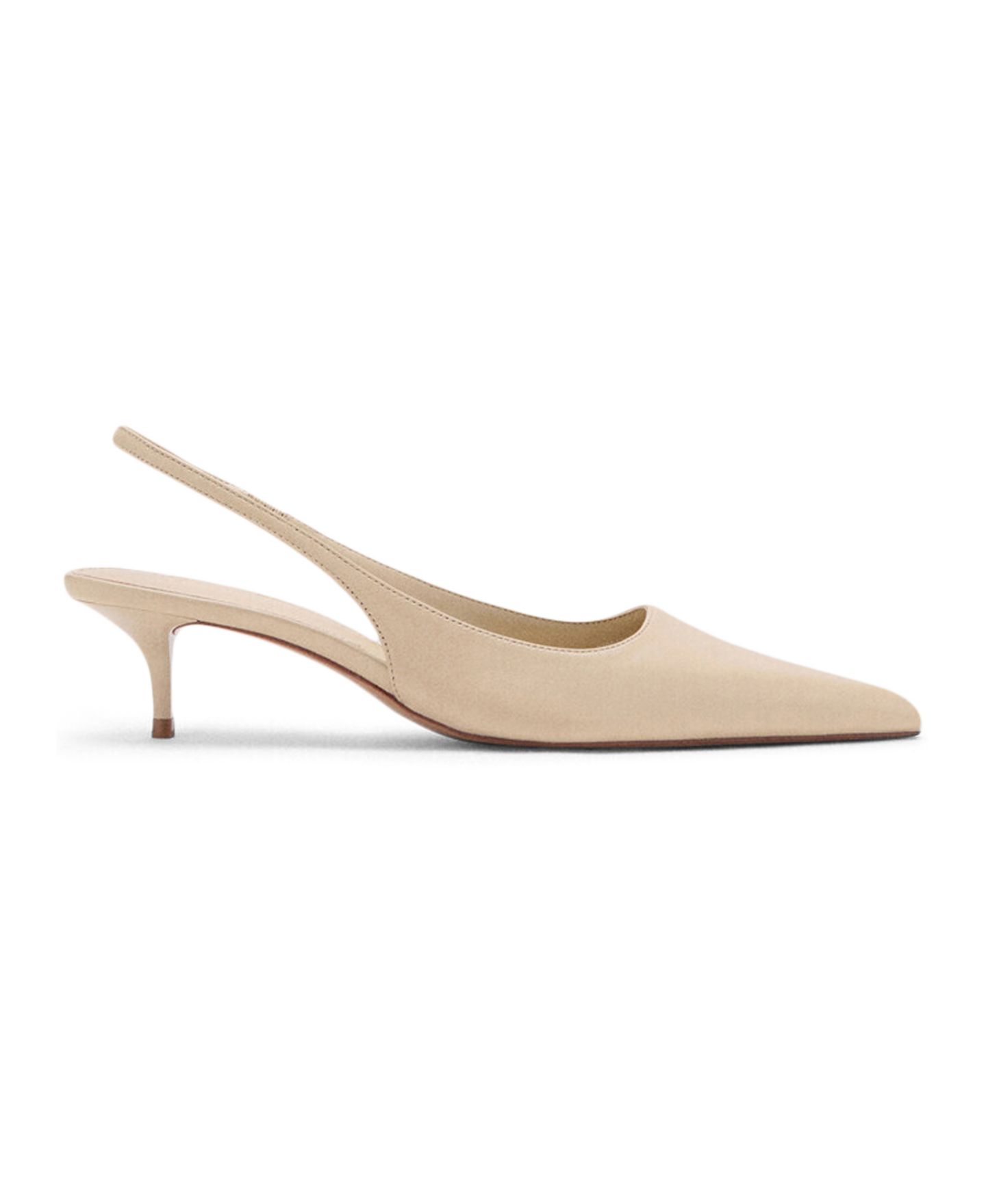 Женские туфли Mango Pointed-Toe Leather Heeled, цвет: Экрю — фото 2