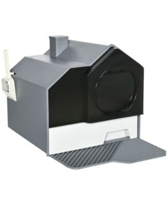 Hooded Cat Litter Box with Drawer Pan Deodorizers and Mat