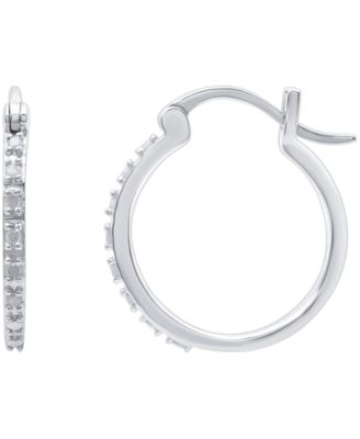 Diamond Hoop Earrings (1/10 ct. t.w.) in Sterling Silver