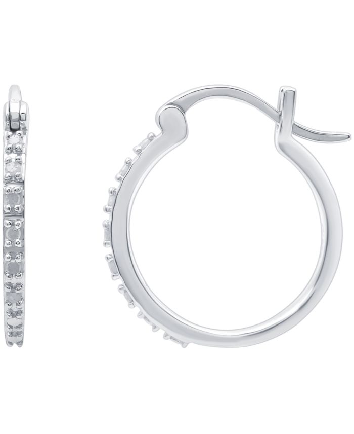 Diamond Hoop Earrings (1/10 ct. t.w.) in Sterling Silver