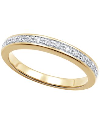 Diamond Band (1/10 ct. t.w.) in 18k Gold over Sterling Silver