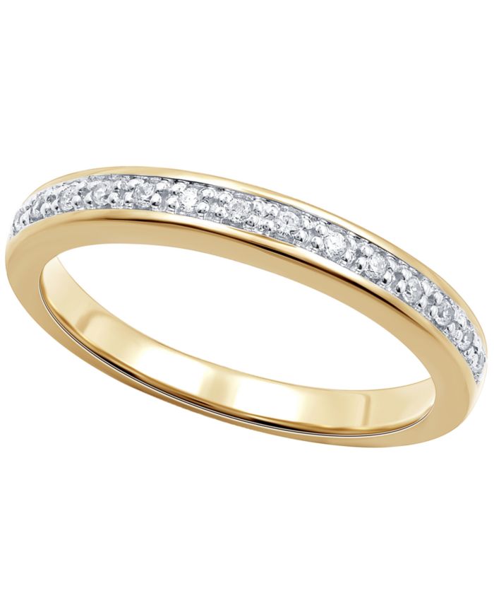 Diamond Band (1/10 ct. t.w.) in 18k Gold over Sterling Silver