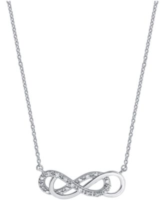 Diamond Double Infinity Pendant Necklace in Sterling Silver (1/10 ct. t.w.)