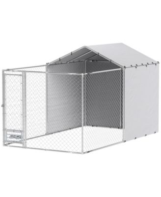 Galvanized Chain Link Outdoor Dog Kennel with Waterproof Cover