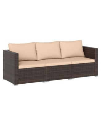 3 Pieces Patio Sectional Sofa Set with Soft Cushions