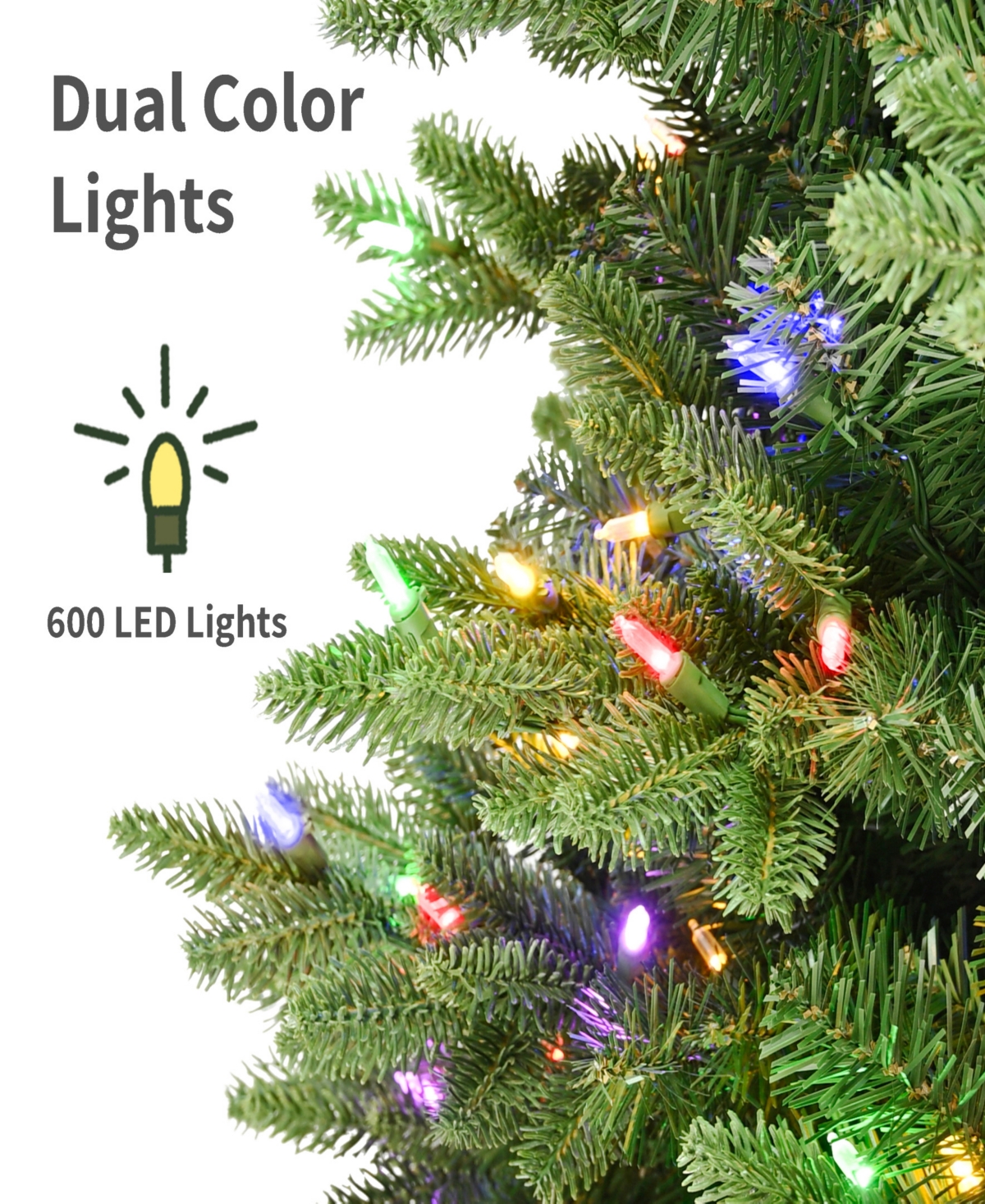 Puleo International 6.5" Pre-Lit Artificial Slim Noble Fir Tree