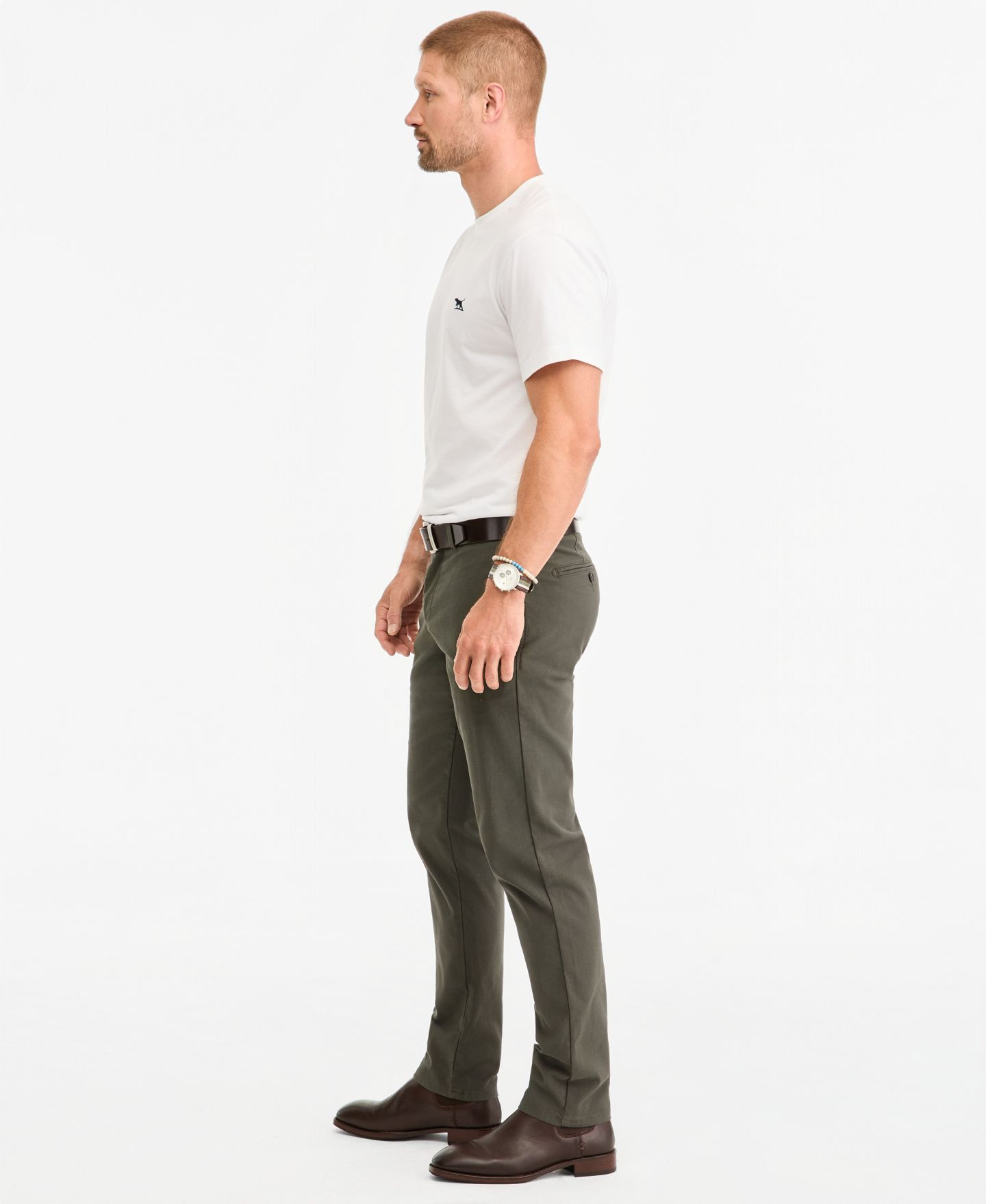 Мужские брюки Rodd & Gunn Motion Cotton Straight-Fit, цвет: Bayleaf — фото 2