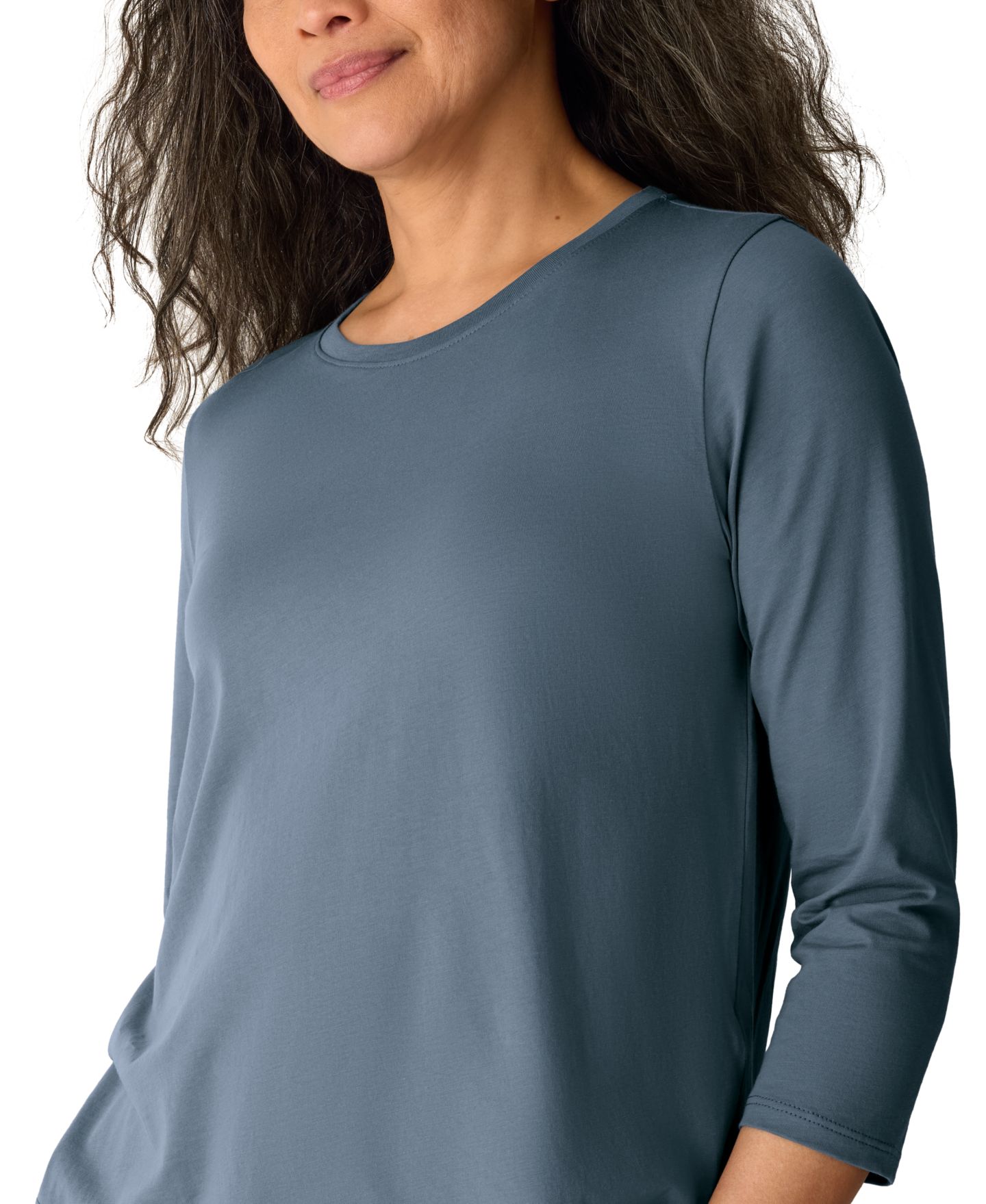 Женская футболка Eileen Fisher Crewneck 3/4-Length Sleeve, цвет: Celadon Spring — фото 3