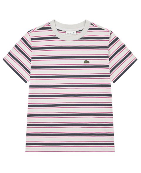 Футболка Lacoste Short-Sleeve Icon Striped для мальчиков, цвет: Patisson