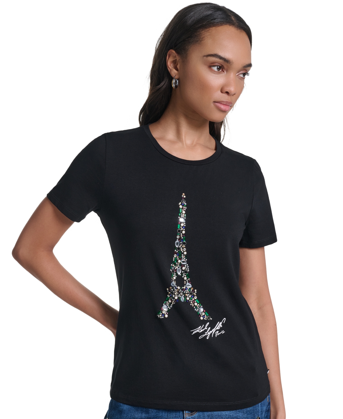 Karl Lagerfeld Paris Women's Eiffel Graphic T-Shirt