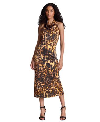 Women's Leopard-Print Halter Midi Dress