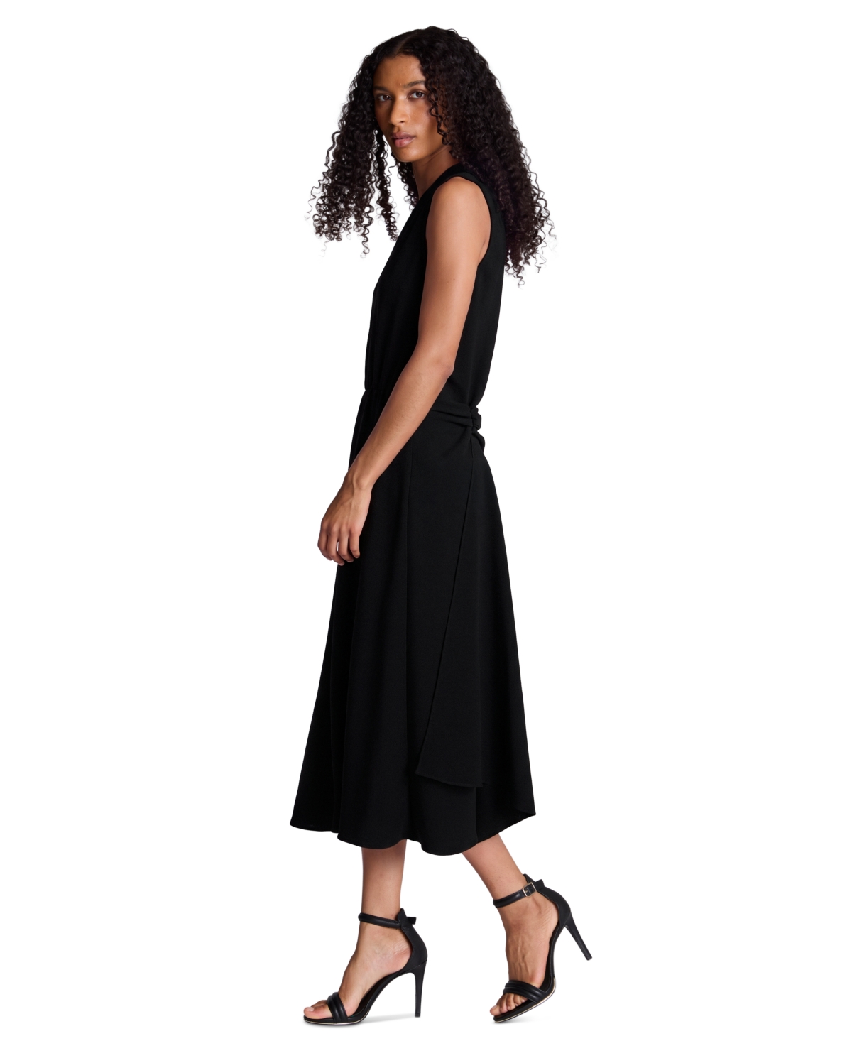 Kenneth Cole Women's V-Neck Asymmetric Hem Midi Dress