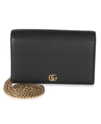 Black Red Dollar Calfskin GG Chain Wallet