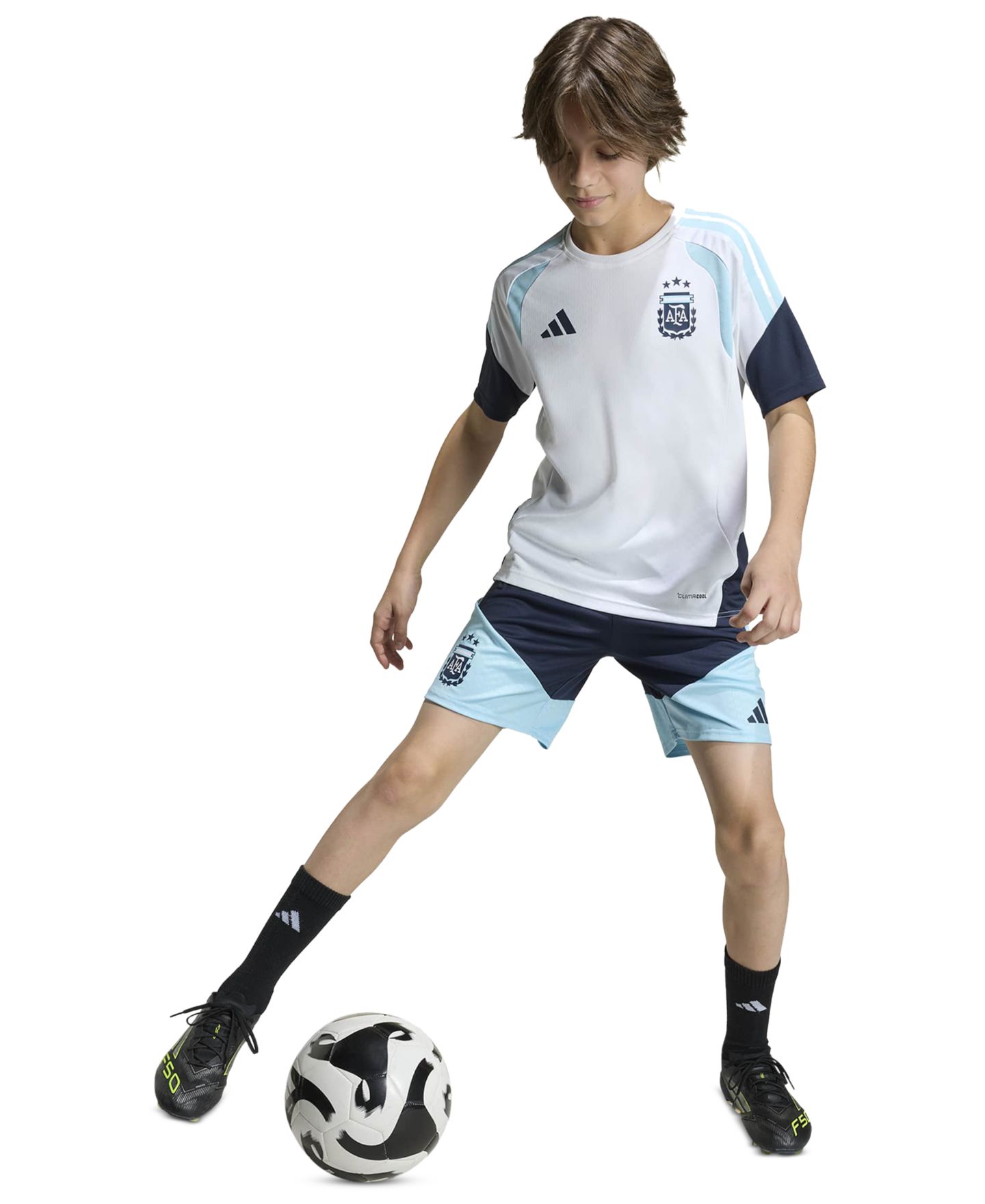 Футболка adidas Argentina 26 Tiro Short-Sleeve Training T-Shirt для мальчиков, цвет: Белый — фото 2