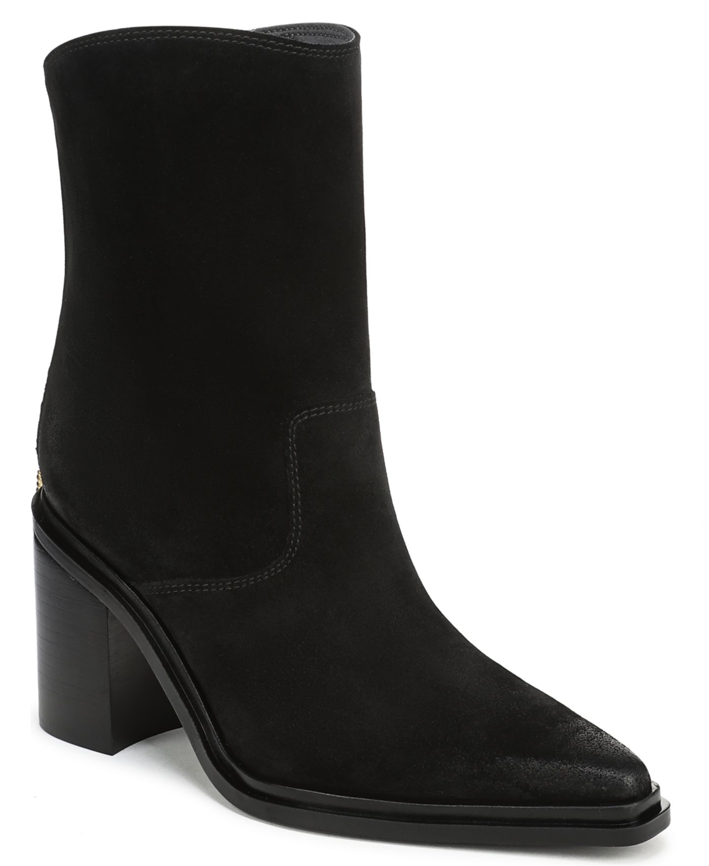 Женские ботинки Franco Sarto Laken Pull-On Booties, цвет: Чёрный замшевый — фото 1