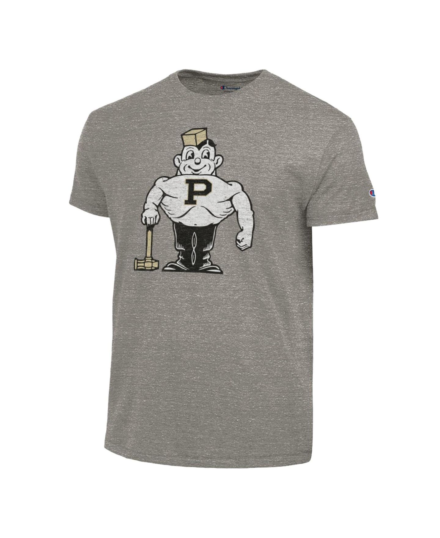 Мужская футболка Champion Heather Gray Purdue Boilermakers Triumph Tri-Blend — фото 2