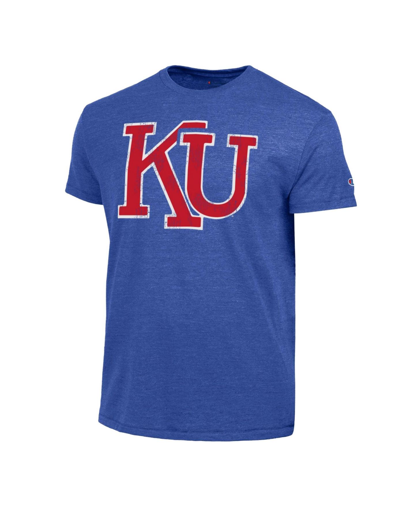 Мужская футболка Champion Royal Kansas Jayhawks Triumph Tri-Blend — фото 3