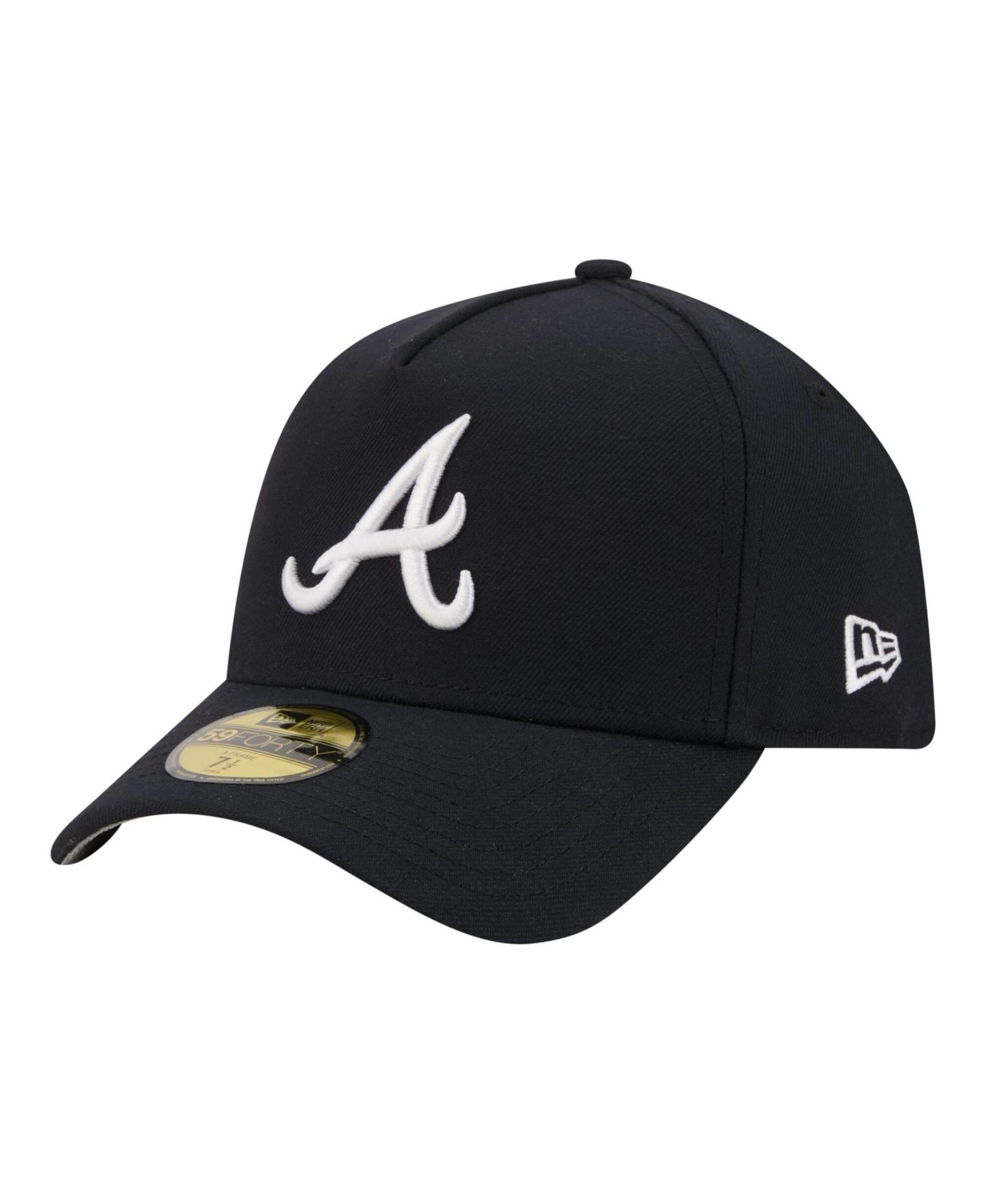 Мужская кепка New Era Navy Atlanta Braves A-Frame 59FORTY Fitted Hat — фото 1