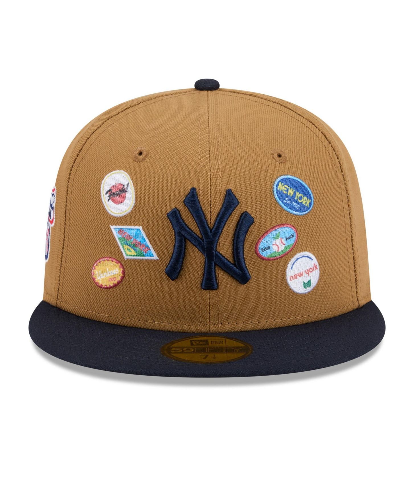 Мужская кепка New Era Tan New York Yankees Fruit Sticker 59FIFTY Fitted Hat — фото 4