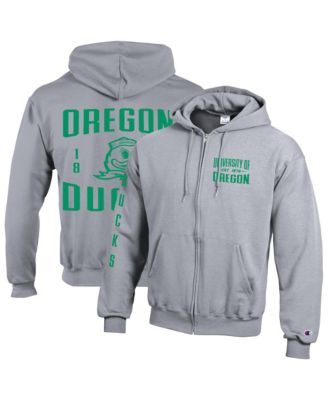 Men's Gray Oregon Ducks Varsity Power blend Full-Zip Fleece Hoodie