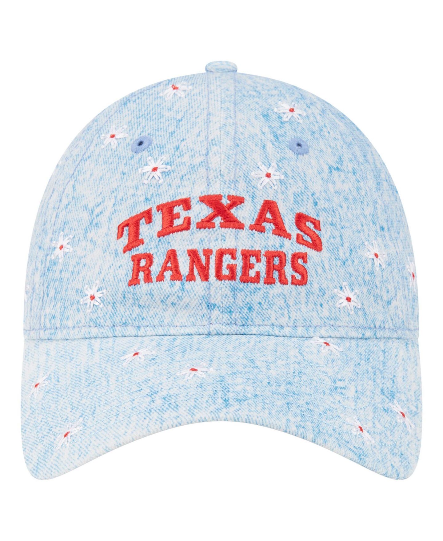 Женская кепка New Era Light Blue Texas Rangers Daisy All Over 9TWENTY Adjustable Hat — фото 5