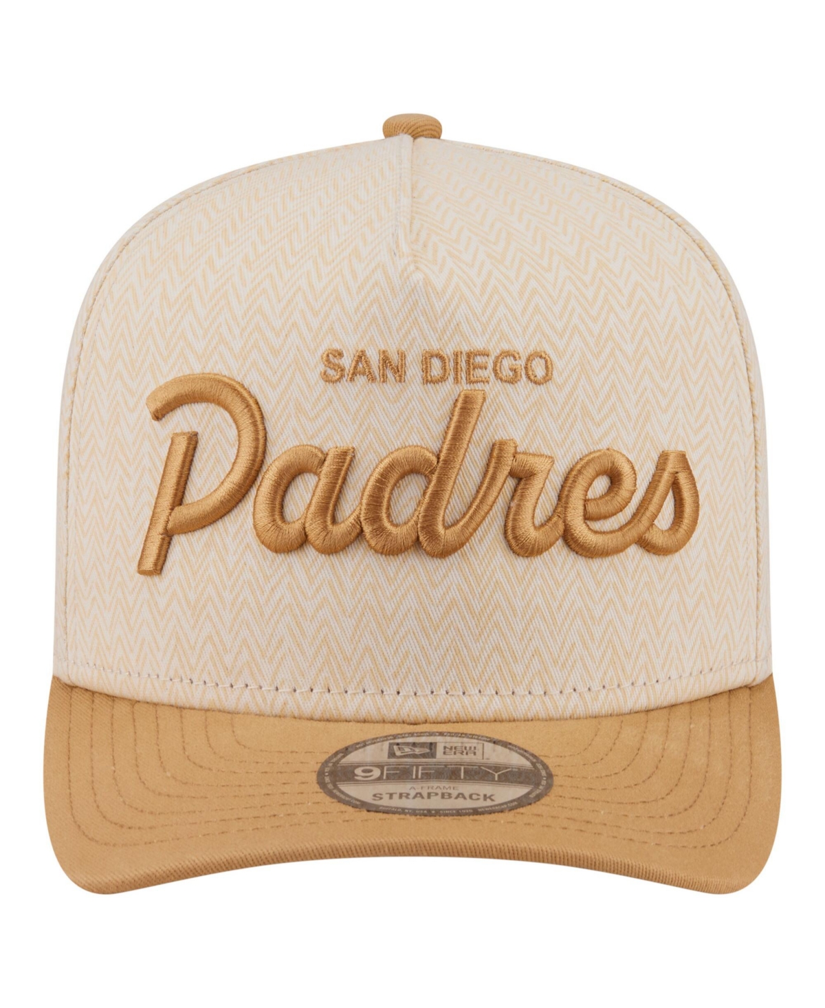 New Era Men's Cream San Diego Padres Herringbone 9FIFTY A-Frame Snapback Hat