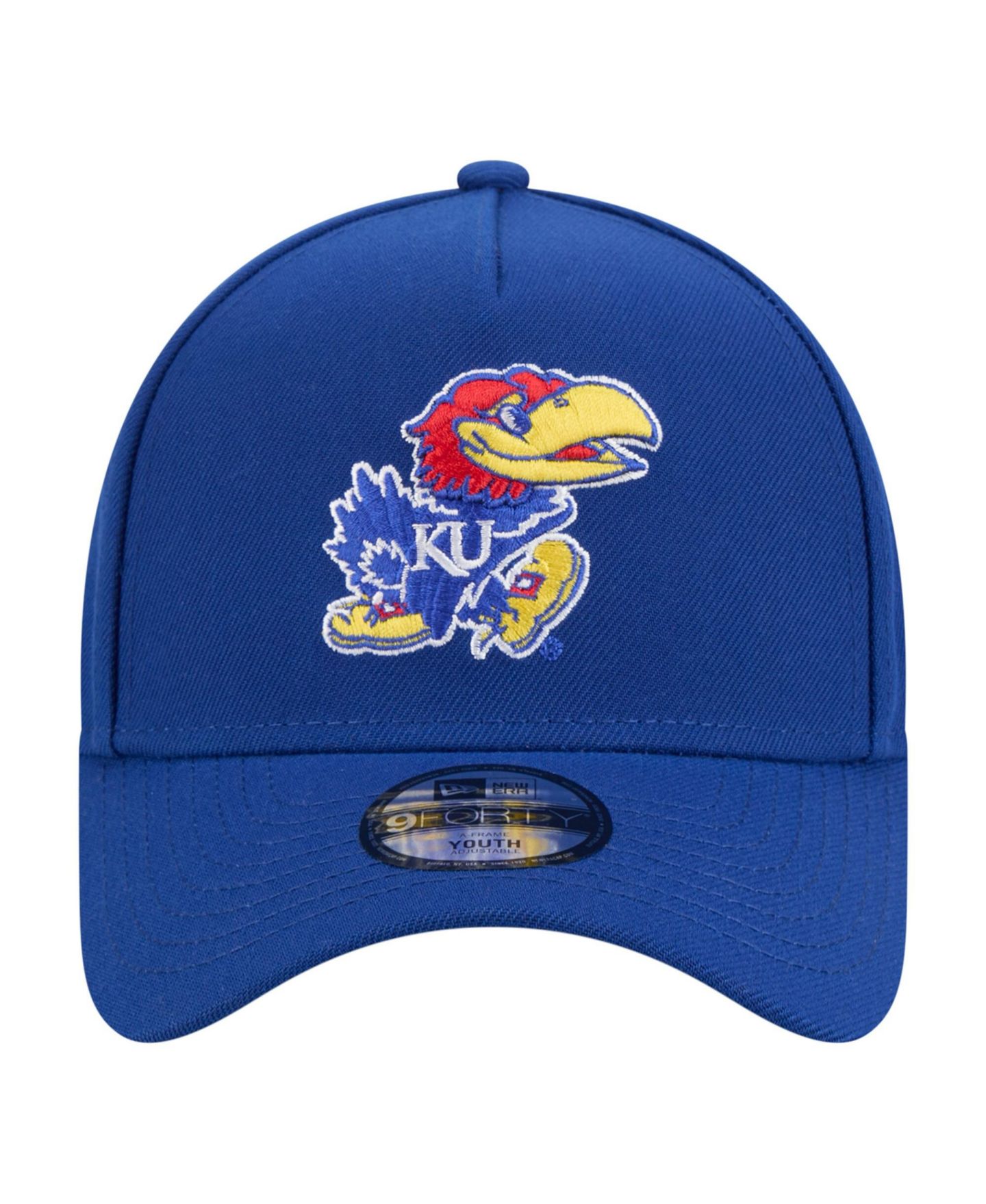 Детская кепка New Era Royal Kansas Jayhawks 9FORTY A-Frame Adjustable Hat — фото 5