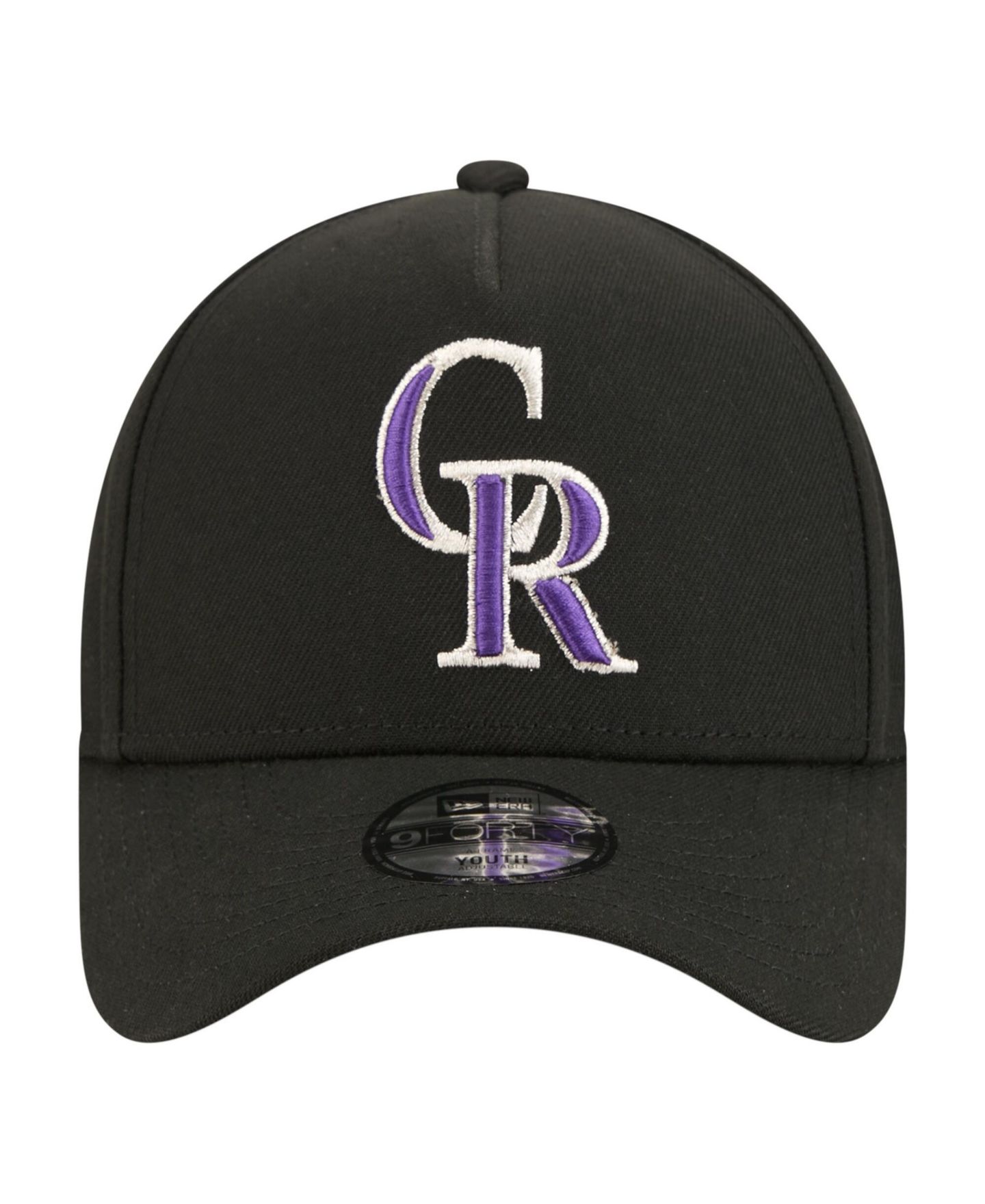 Детская кепка New Era Black Colorado Rockies 9FORTY A-Frame Adjustable Hat — фото 5