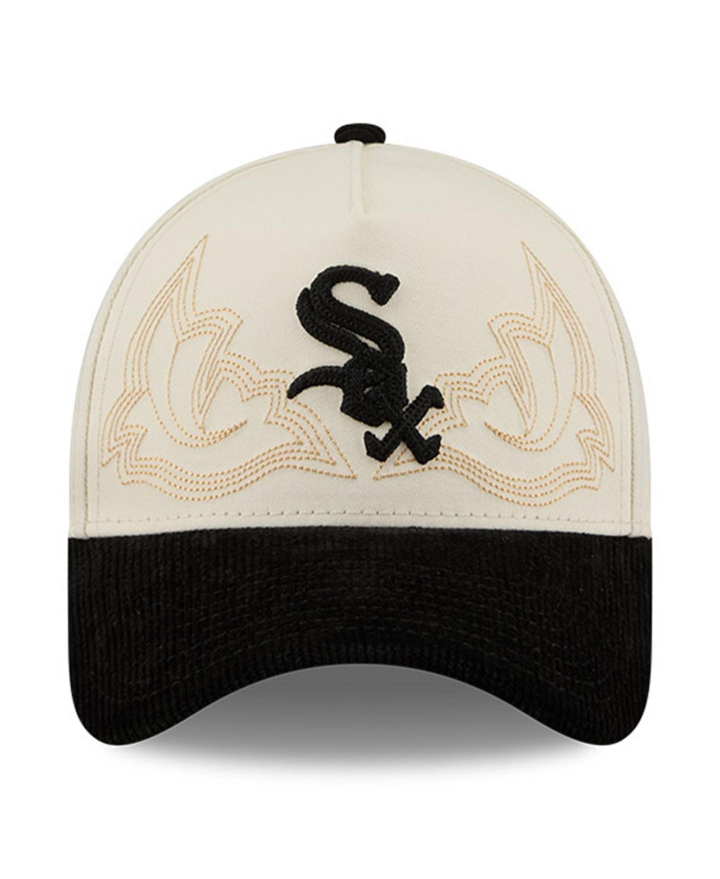 Мужская регулируемая кепка New Era 9FORTY A-Frame Chicago White Sox Western Stitch, Stone — фото 5