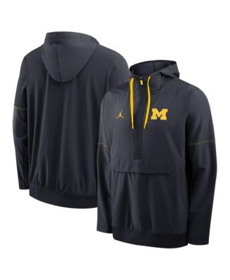 Men's Navy Michigan Wolverines 2026 Sideline Anorak Half-Zip Hoodie