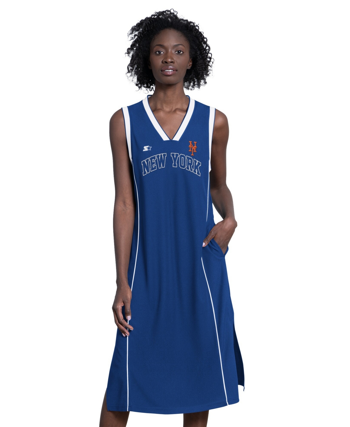 Starter Women's Royal New York Mets Line Up Sneaker Sleeveless Maxi Dress