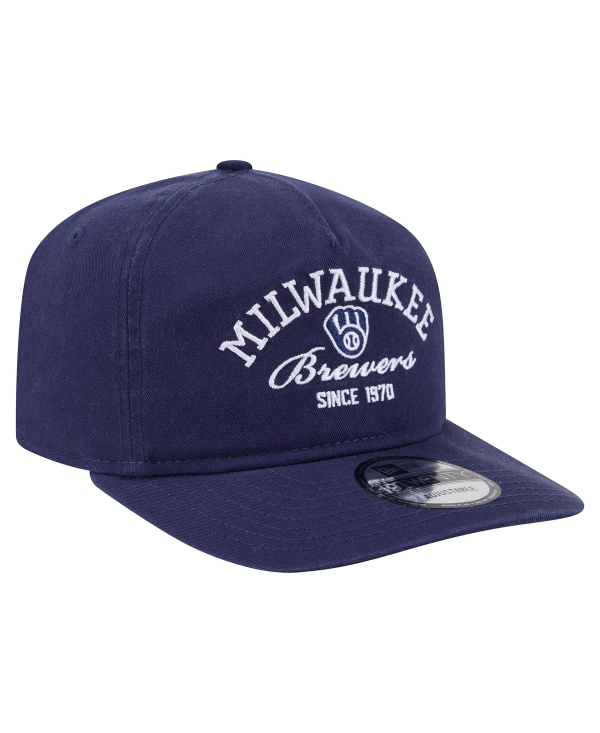 New Era Men's Navy Milwaukee Brewers Stacked 19TWENTY Adjustable Hat