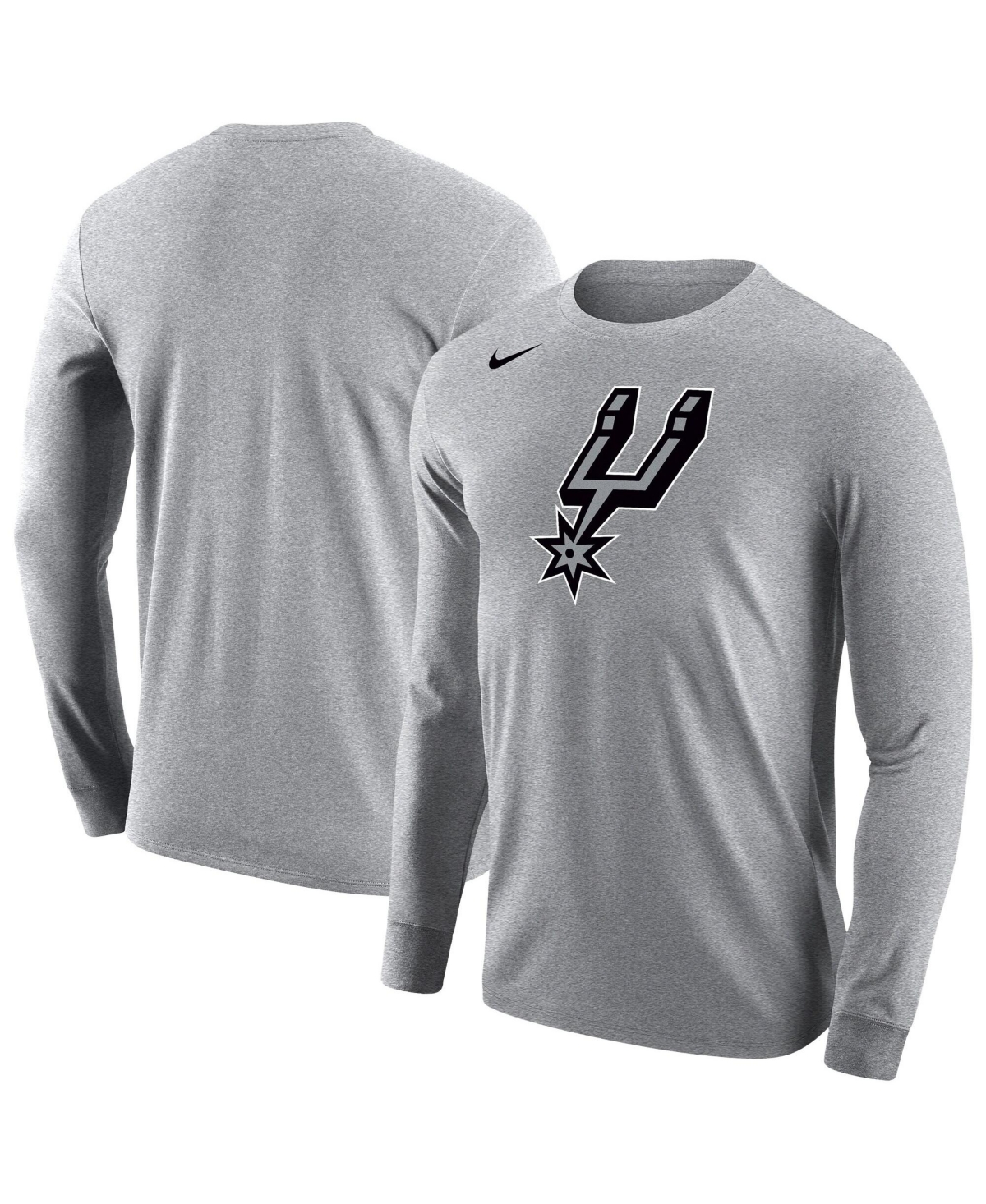 Nike Men's Gray San Antonio Spurs Logo Core Long Sleeve T-Shirt - Gray
