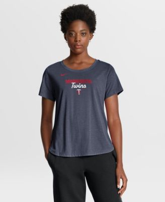 Women's Heather Navy Minnesota Twins Arched Tri-Blend T-Shirt