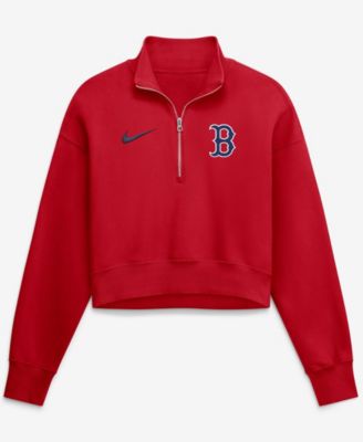 Women's Boston Red Sox Primetime Phoenix Half-Zip Cropped Oversized Fleece Sweatshirt