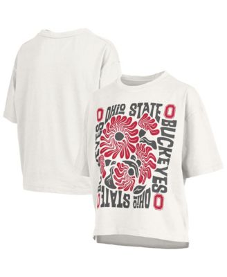 Women's White Ohio State Buckeyes Elena Oversized Slub T-Shirt