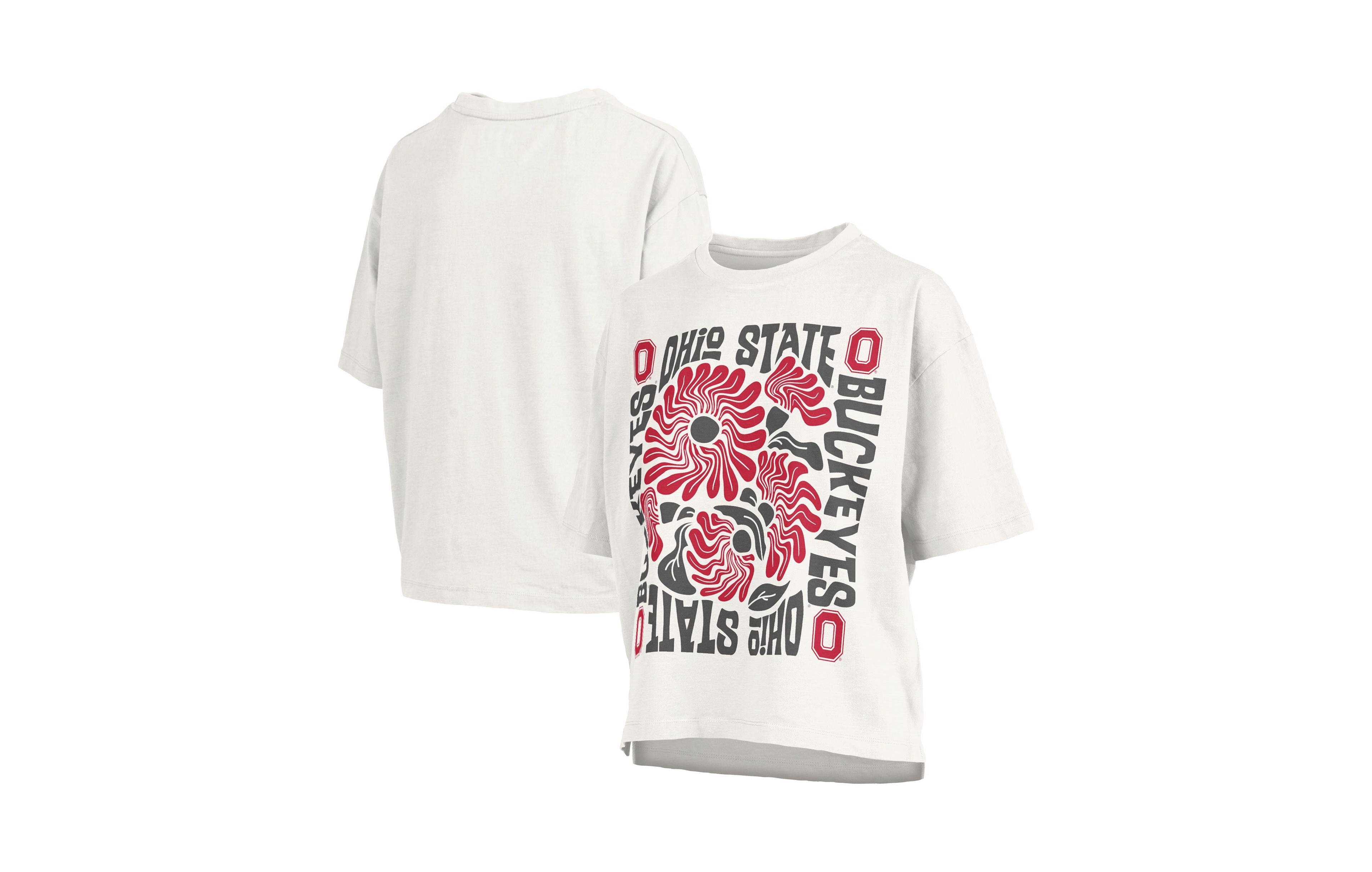Pressbox Women's White Ohio State Buckeyes Elena Oversized Slub T-Shirt